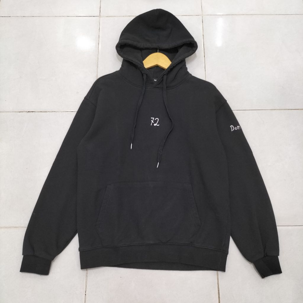 sweater pullover hoodie Compagno CPGN lettering tatto art hitam pekat size L original murah