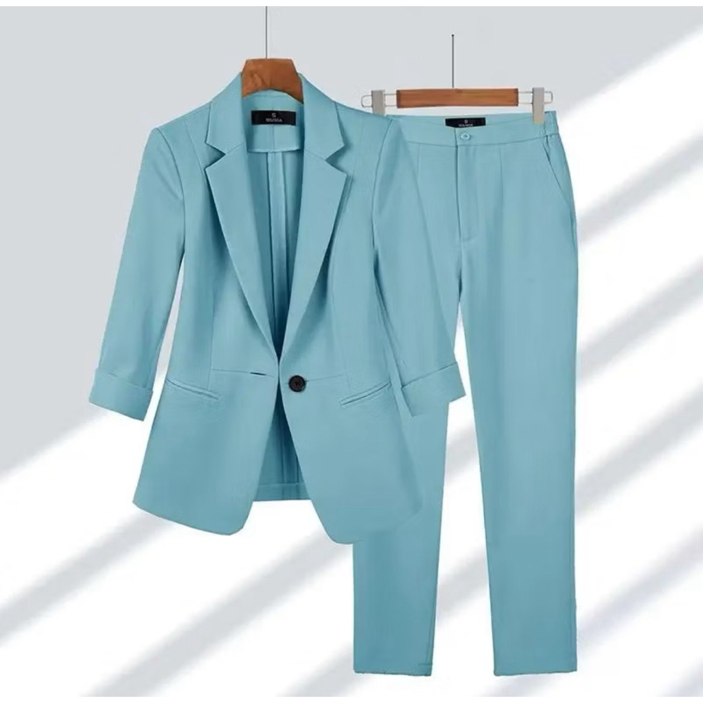 Setelan Blazer Wanita/Setelan Blazer kerja +Celana Wanita Kantor