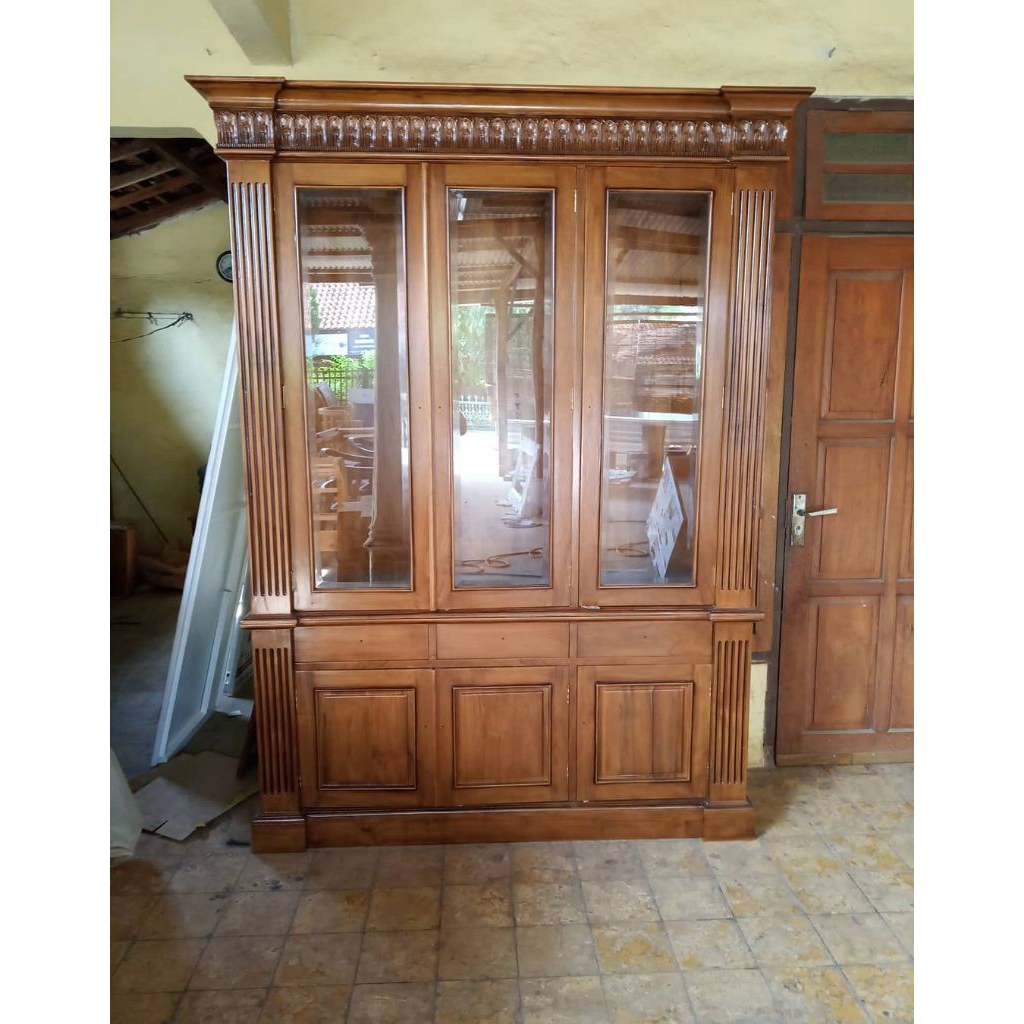 bufet pajangan jati/bufet kolibri jati jumbo/bufet mewah jati jepara/bufet pajangan kayu jati solid 
