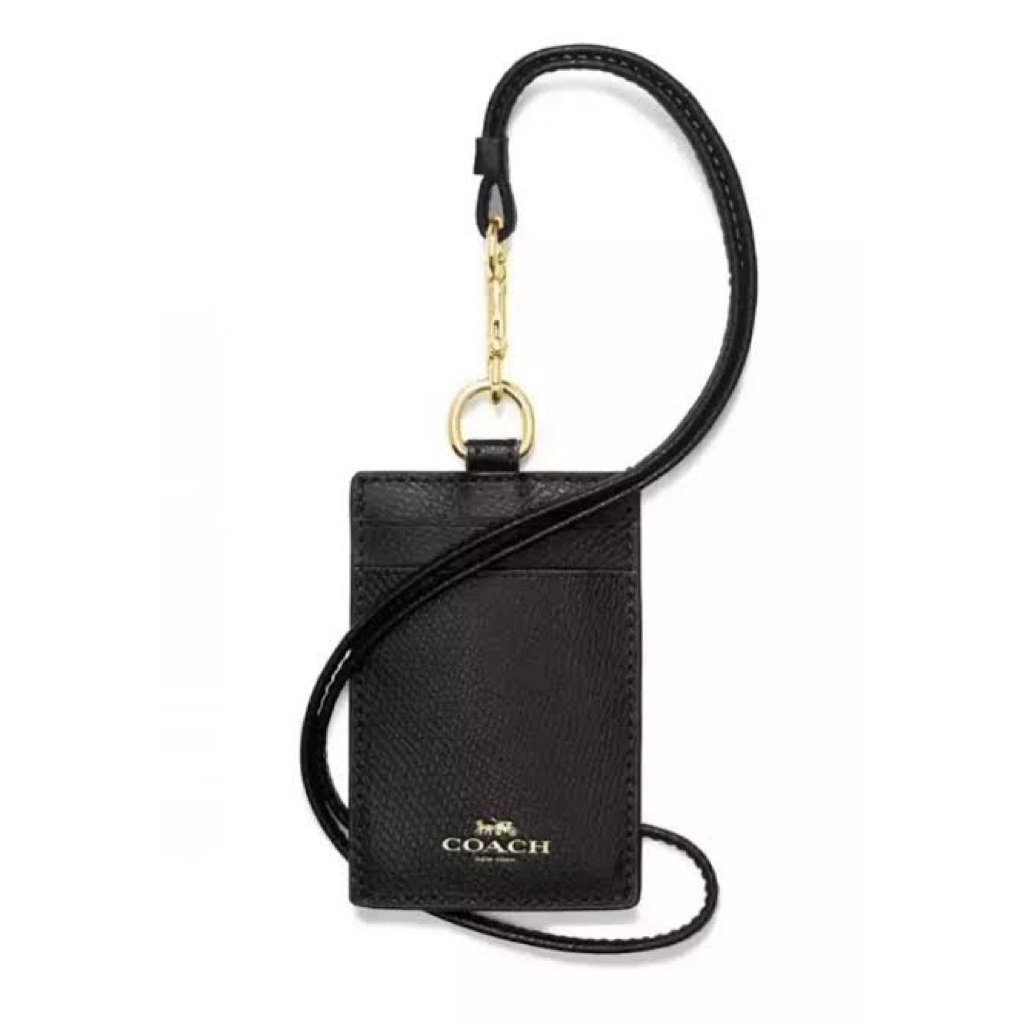 coach lanyard black name tag id