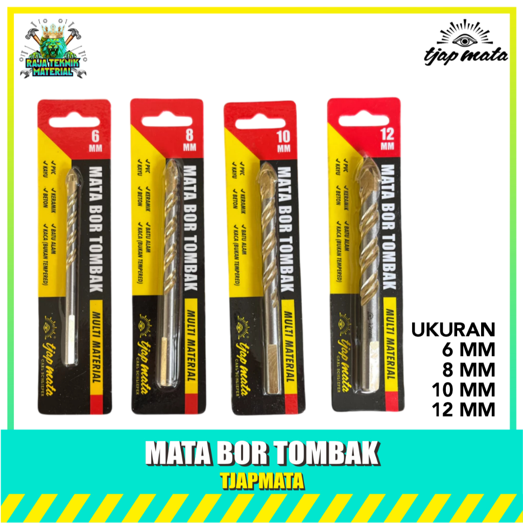 TJAP MATA Mata Bor Tombak Kaca Keramik Granit Beton   -  Mata Bor Serbaguna Tjap/Cap MATA 6mm 8mm 10