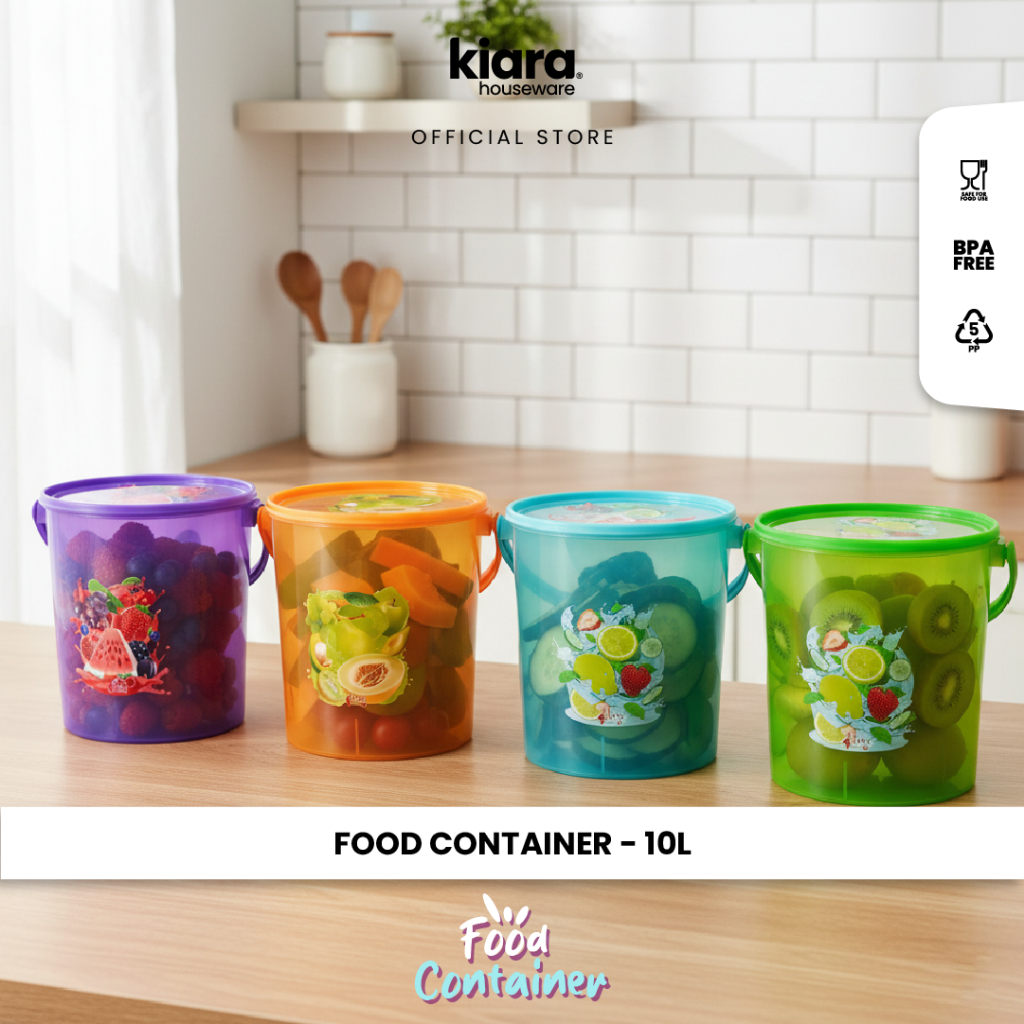 KIARA HOUSEWARE Toples Es Buah Plastik Gagang 10 Liter minuman Toples Es buah