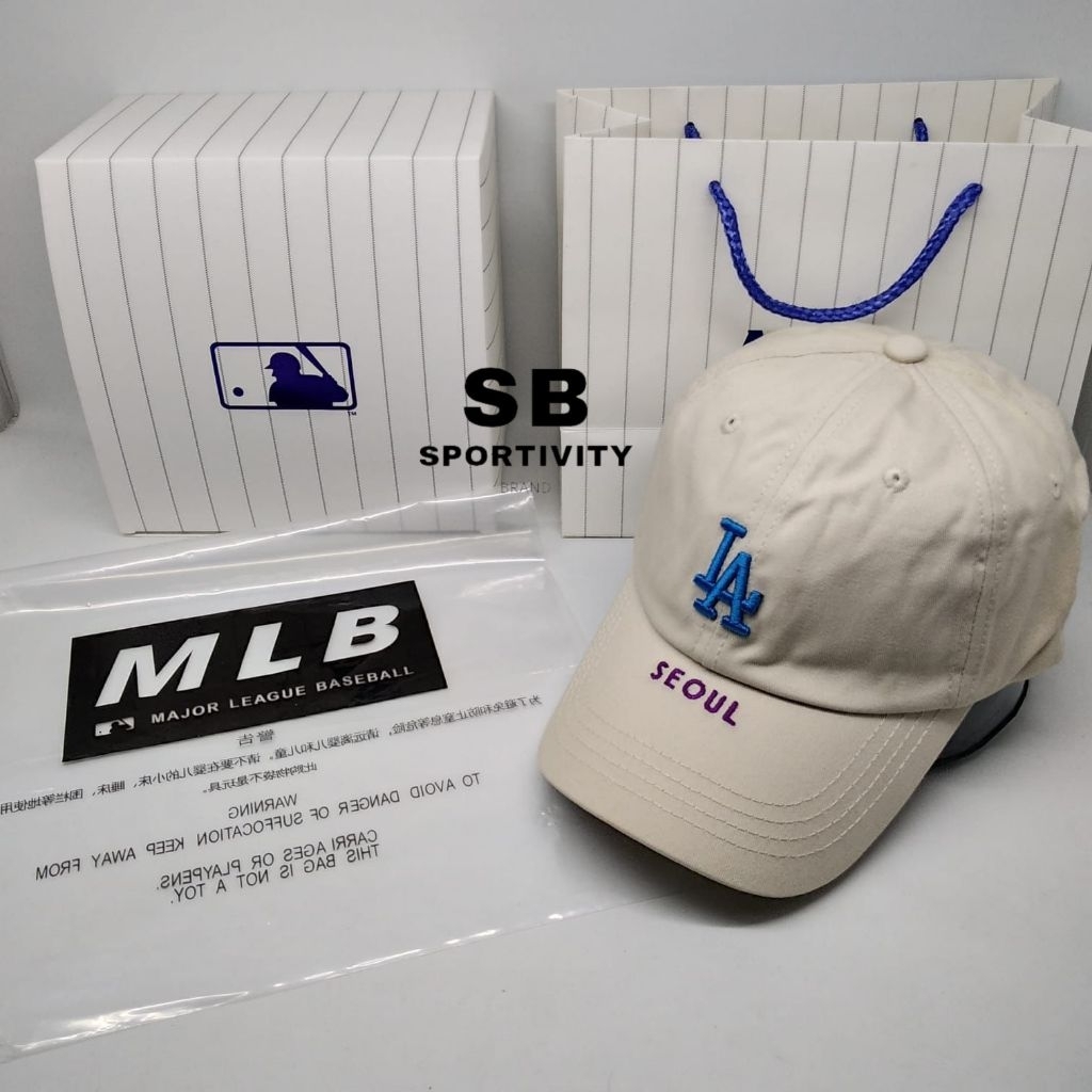 C-014 Topi Baseball MLB LA Seoul Cream