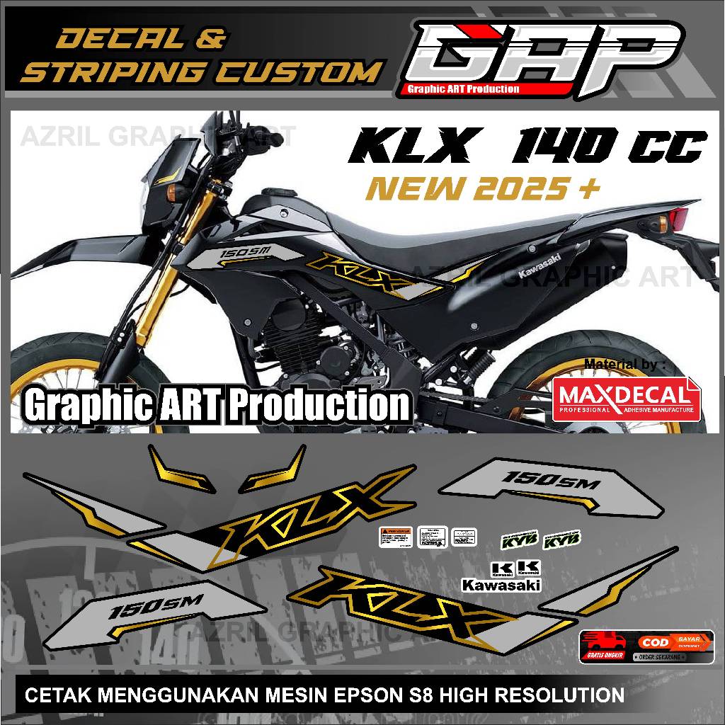 STRIPING KLX SM 150 CC +, KLX SM HITAM 2025