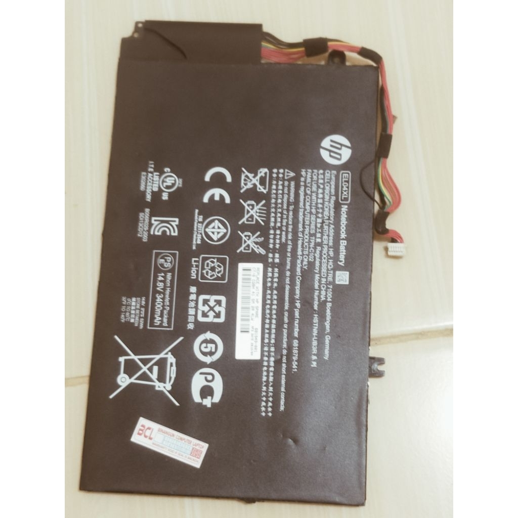 Baterai Laptop HP ENVY 4 second/bekas
