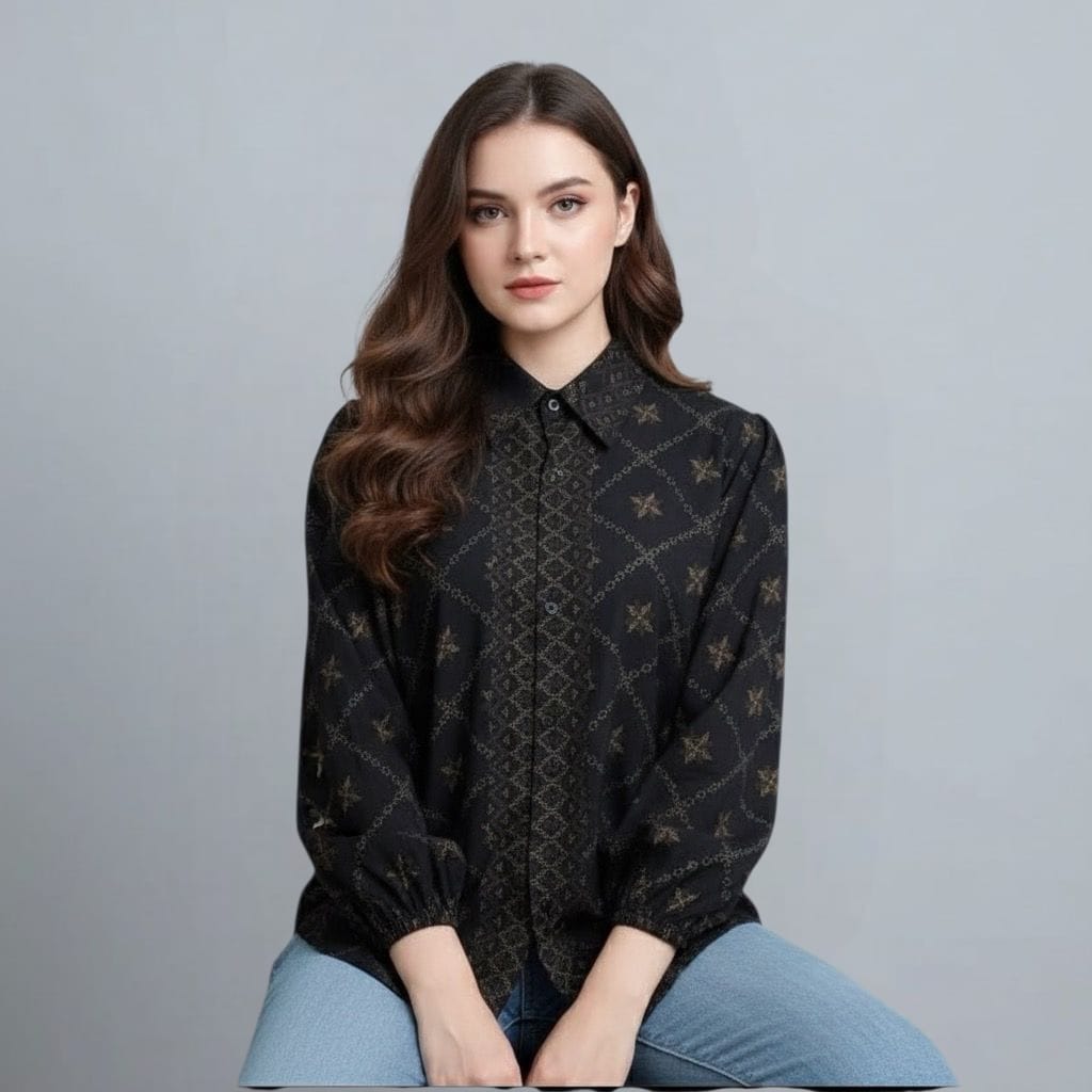 BATIK KEMEJA RAYON JUMBO L XL // KEMEJA KANCING // KEMEJA MOTIF RAYON // KEMEJA BIG SIZE // ATASAN /