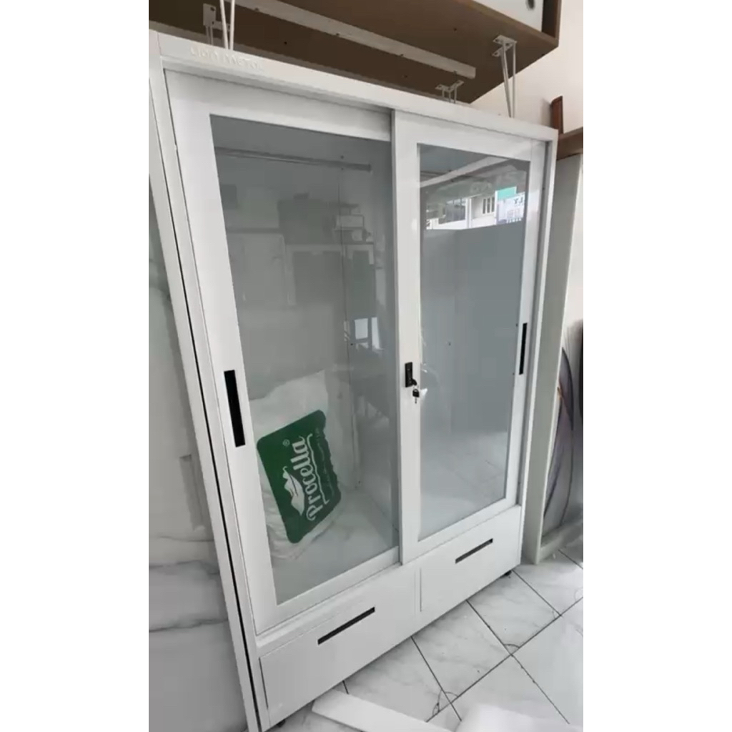 Lemari Pakaian Full Gantungan / Lemari Besi Gantungan / Lemari Pakaian Besi 2 Pintu Gamis / Lemari B