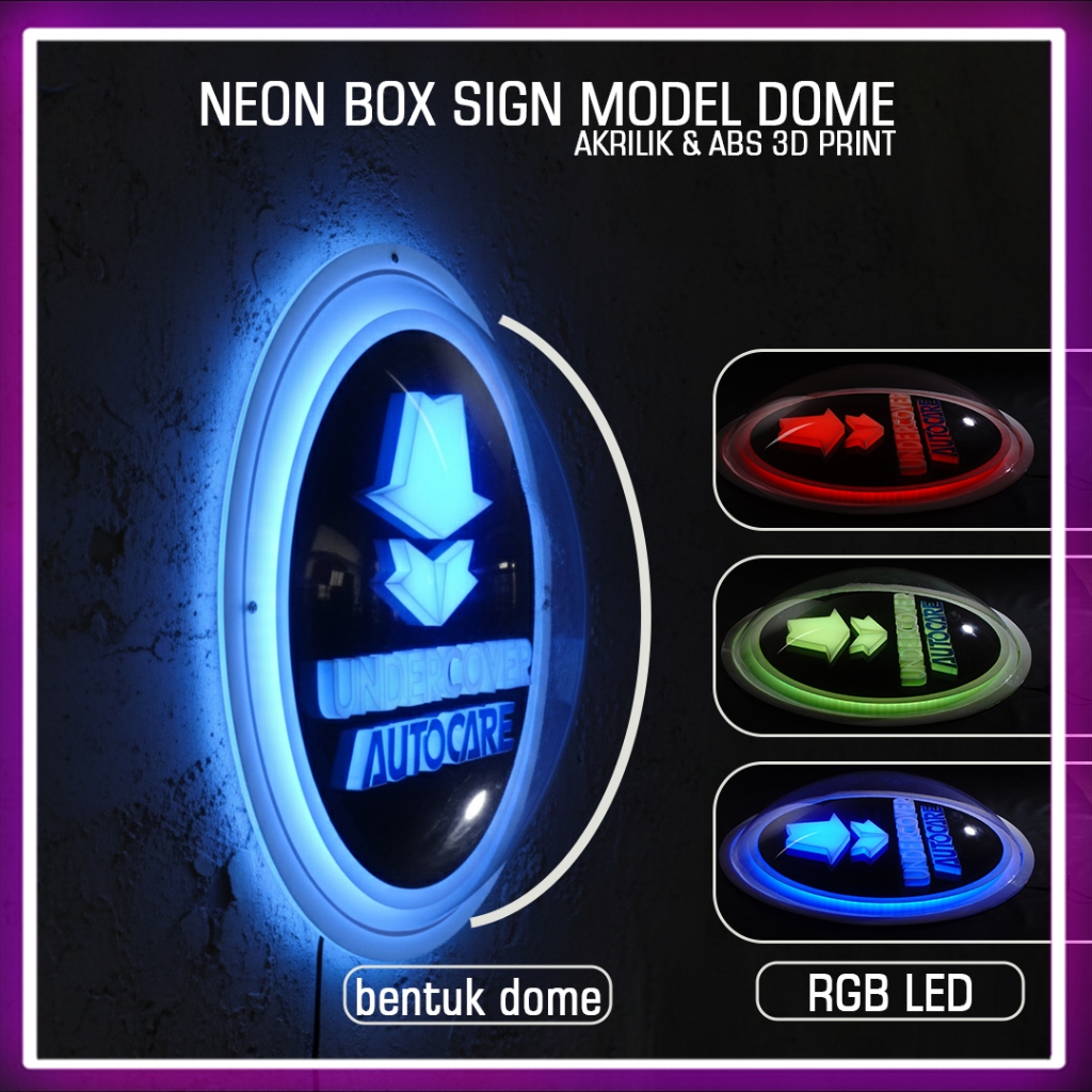 Neon Box Bulat Dome Elegant Diameter 20cm-60cm