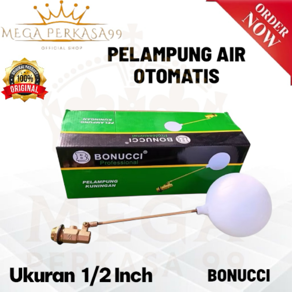 Pelampung Air Otomatis 1/2" Kuningan BONUCCI Pelampung Bola Tandon Tower Toren