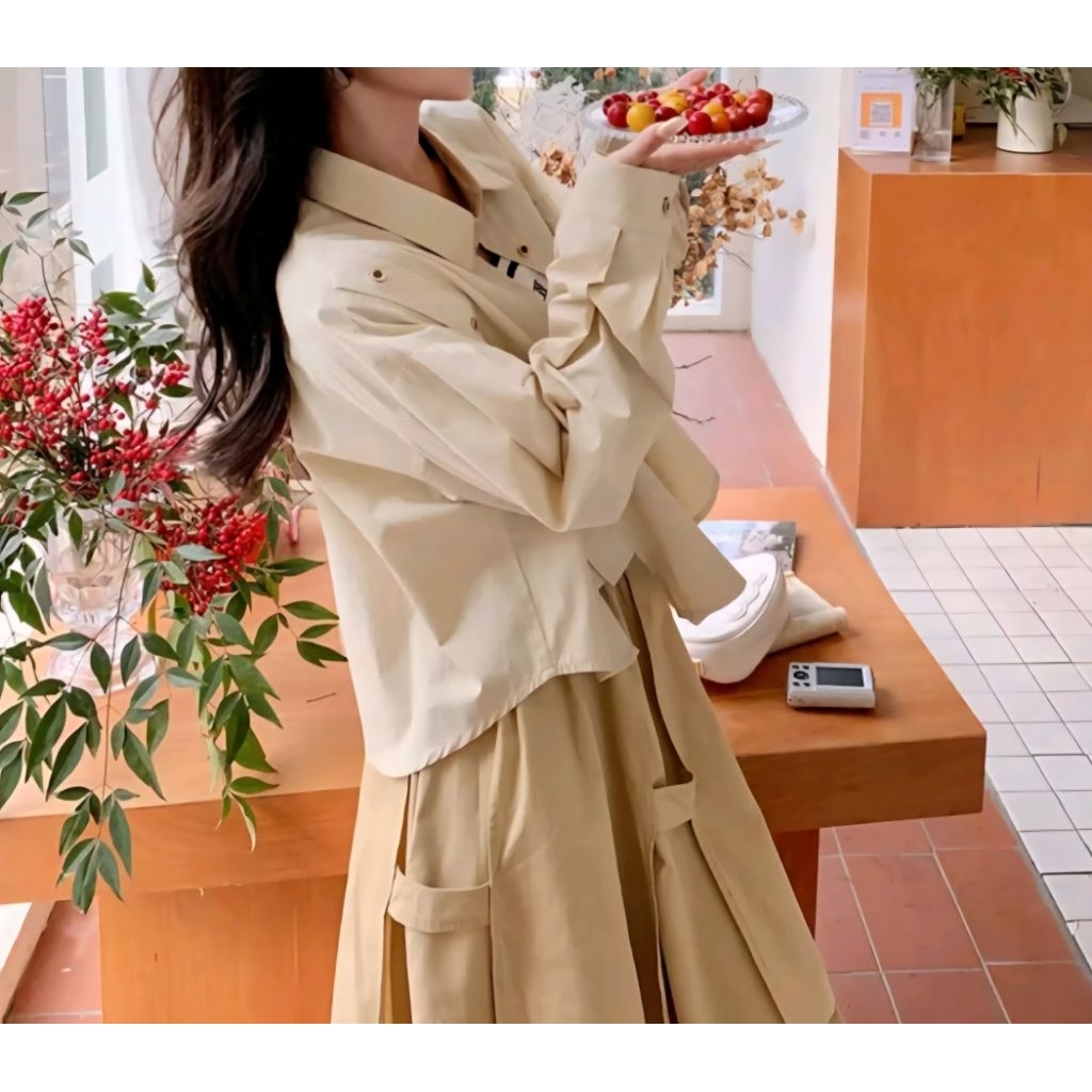 One Set (Setelan Rok & Kemeja) Fashion Korea