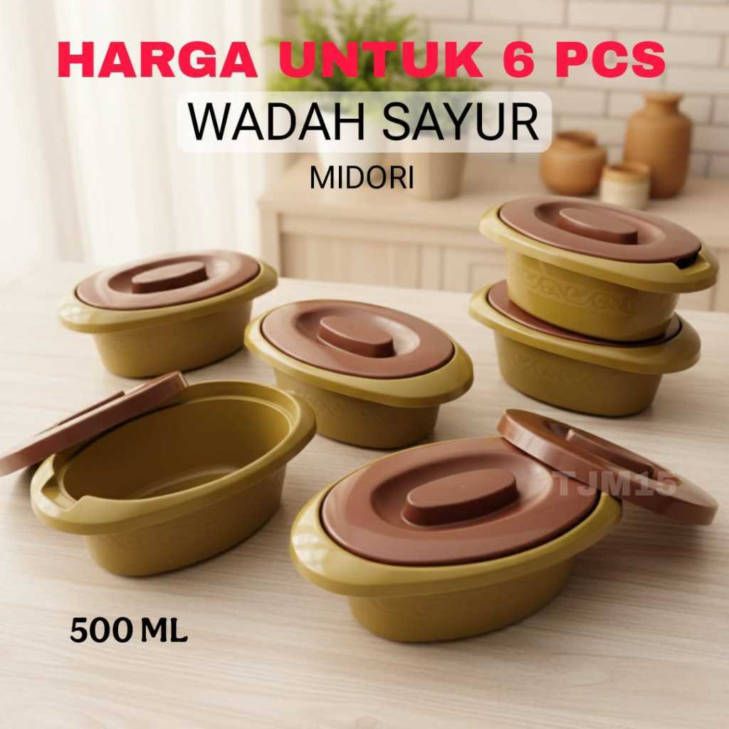 Paket 6 Pcs - WADAH SAYUR OVAL MIDORI PANCI SAYUR OVAL PLASTIK FOODGRADE BPAFREE TAHAN PANAS