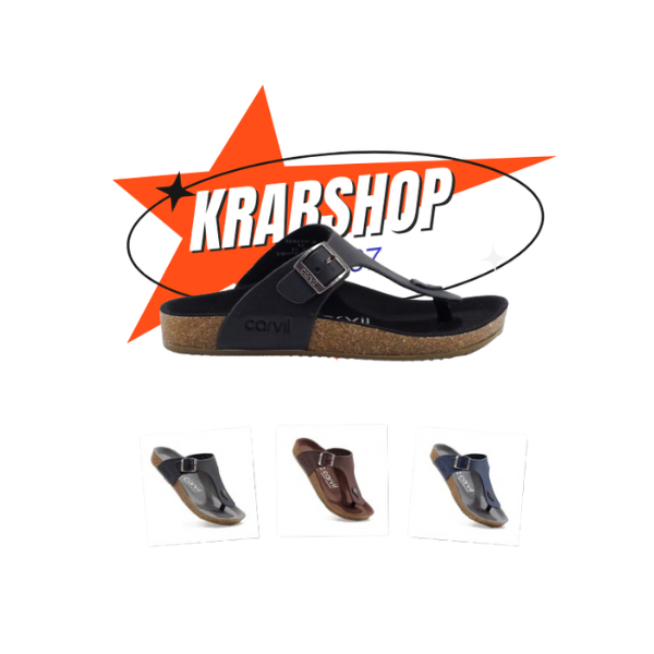 Carvil Romeo Benzo Sandal Casual Pria Kulit Sintetis Original / Sandal Carvil Pria