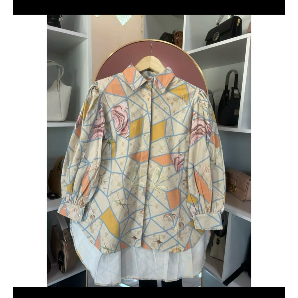 MONOGRAM ASTERA BUTTONSCARVES X RIA MIRANDA SHIRT ORIGINAL , PL