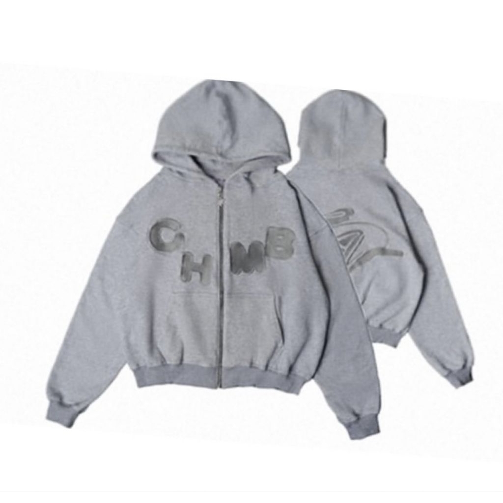 Hoodie Zip Boxy Chambre Authentic Misty Grey
