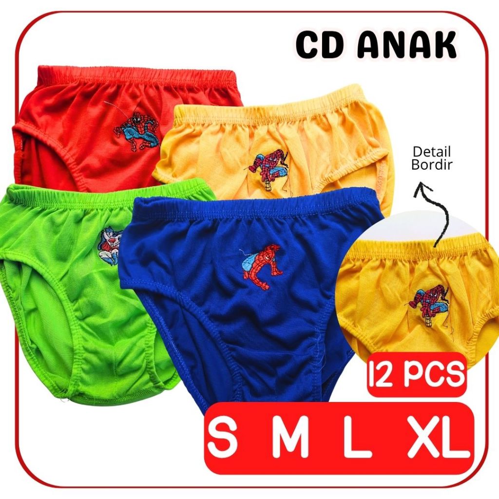 Isi 12pcs / Celana Dalam Anak Laki Laki / Celana Dalam Anak 1-9 Tahun GRIYODALEMAN99