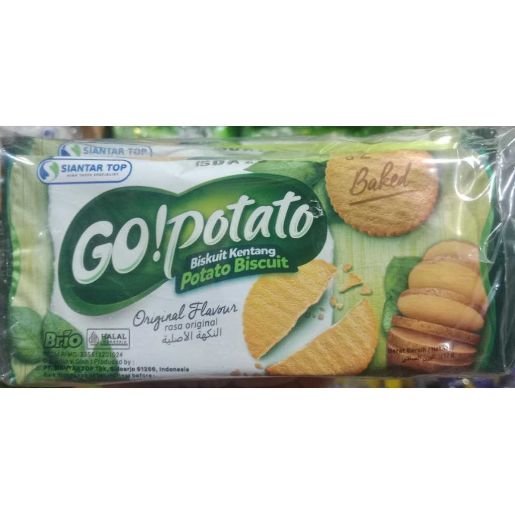 Isi 10 Pcs Go Potato Biskuit Kentang Go Potato Biskuit Rasa Original Sachet Renceng
