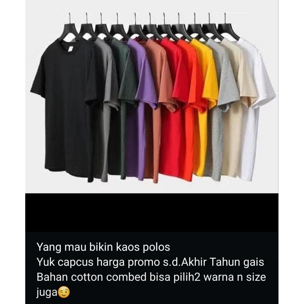 kaos polos/kaos katun polos/kaos polos warna