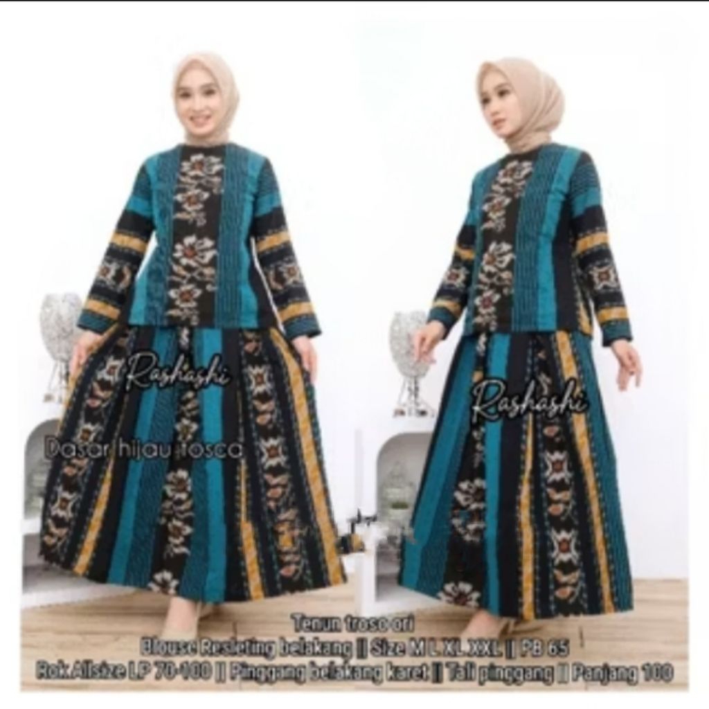 BAJU TENUN BAJU TENUN SETELAN BAJU TENUN BLUS SET ROK WIRU BAJU WANITA BAJU TENUN