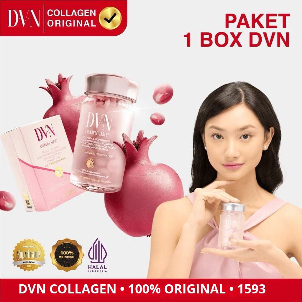 DVN KOLAGEN 100% ORIGINAL ISI 60 BUTIR TABLET KUNYAH DVN COLLAGEN