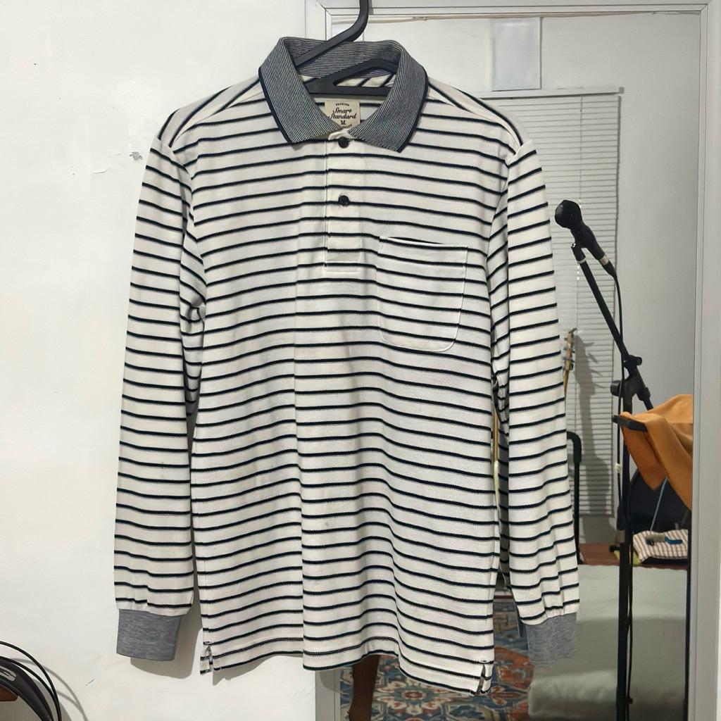 Long Sleeve Polo Shirt Rugby Stripes