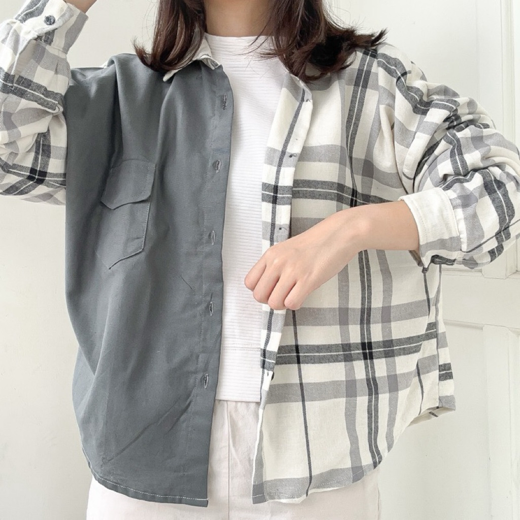 preloved kemeja flanel heclo.id two tone