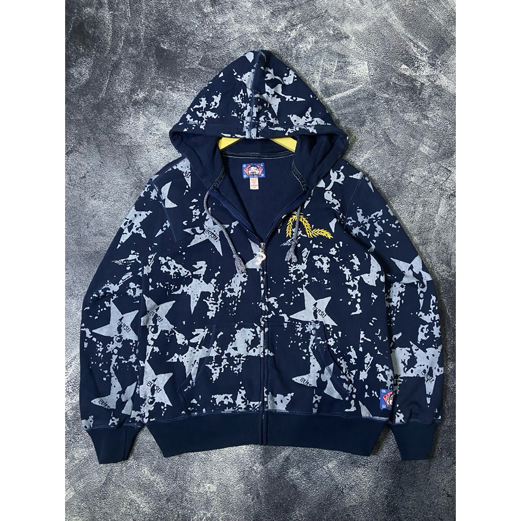 hoodie evisu full print bintang small logo padi