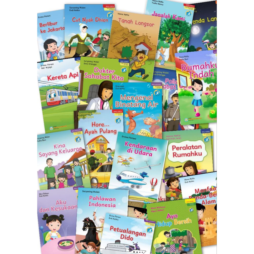 Buku Literasi Cerita Anak PAUD TK Bergambar