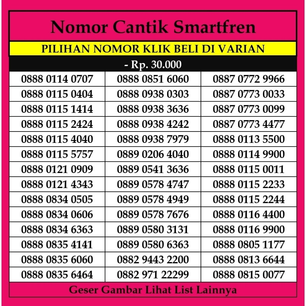 Kartu Perdana Smartfren Nomor Cantik prabayar