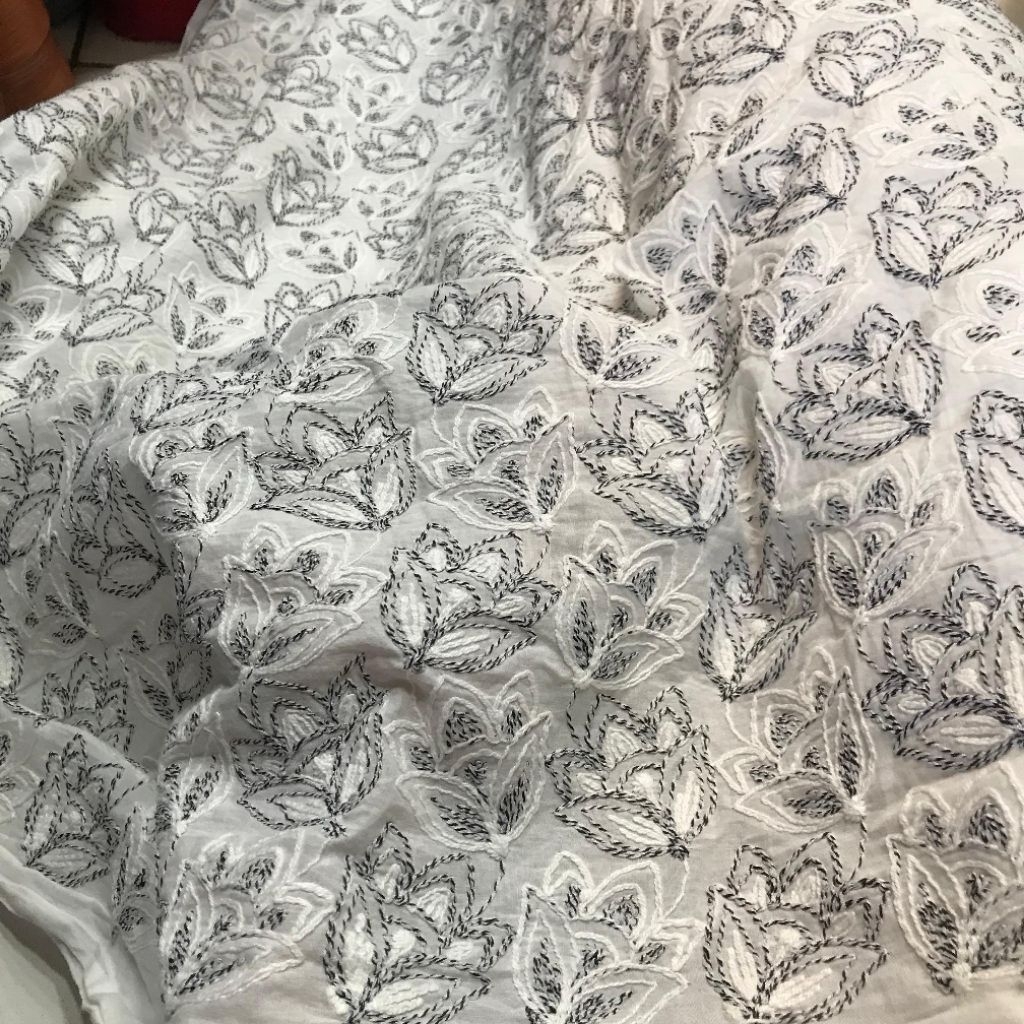 Kain bordir - kain katun bordir - katun bordir katbol - kain katun bordir import - kain gamis bordir