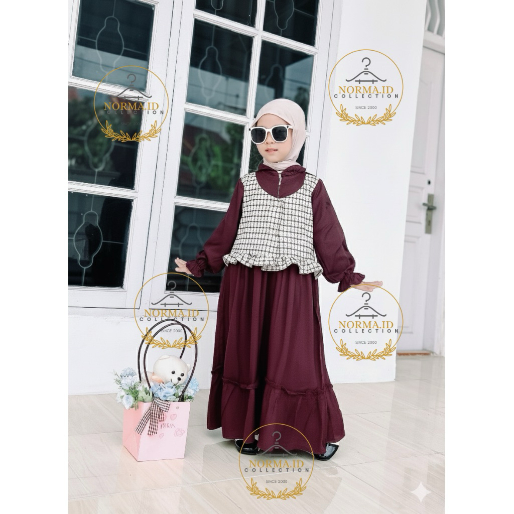 Ttan Kids | Gamis Rompi Rayon Twil Anak Perempuan Terbaru | Gamis Anak Perempuan Terbaru | Gamis Ana