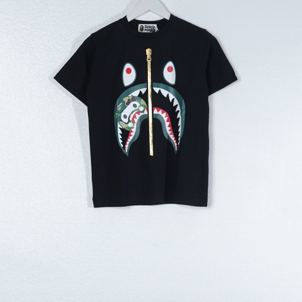 Kaos BAPE SHARK BITE MILO CAMO GREEN BLACK TSHIRT KIDS 100% ORIGINAL