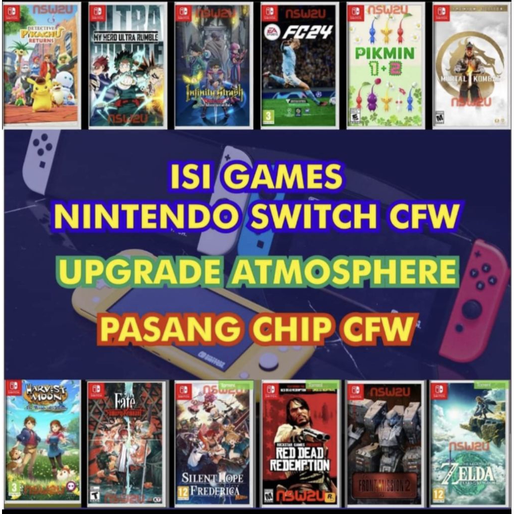 ISI GAME NINTENDO SWITCH UPDATE FIRMWARE PASANG CHIP DUAL BOOT KAMIKAZE