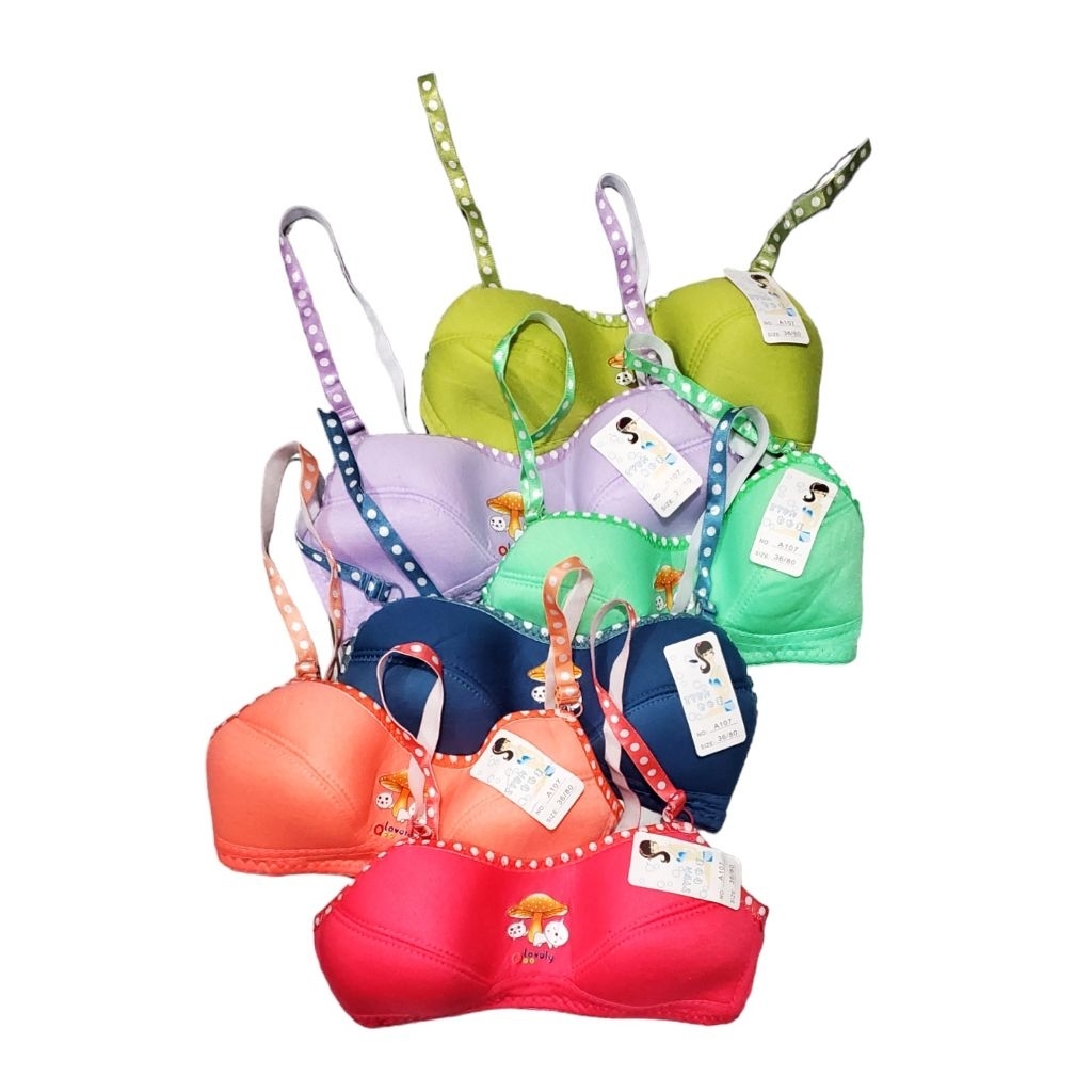 Bra Remaja Cewek Motif Jamur Lucu • Anti Gerah & Elastis