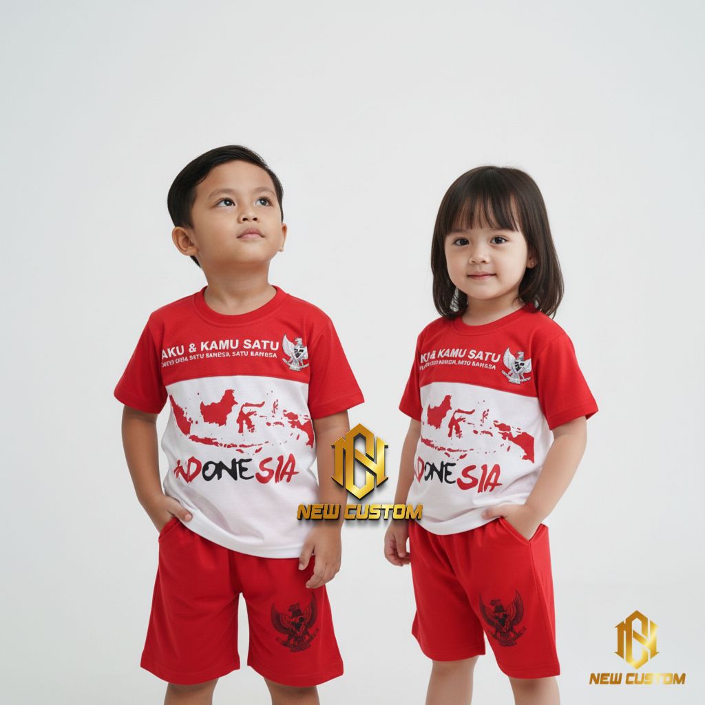 BAJU 17 AGUSTUS TAHUN KE 80 / SETELAN BAJU MERAH PUTIH 17 AGUSTUSAN ANAK ANAK 2025