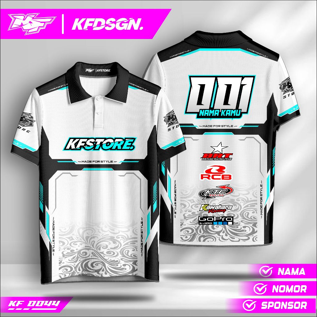 Jersey Drag Bike Custom – Bisa Nama Sendiri | Baju Balap Full Print Premium