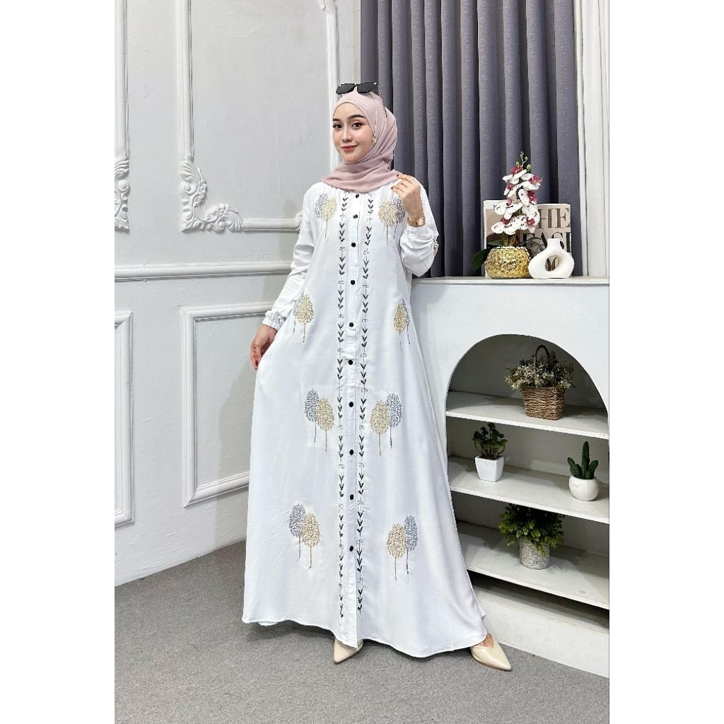 NEW GAMIS TWILL BORDIR ORY KH DRESS MOSLEM