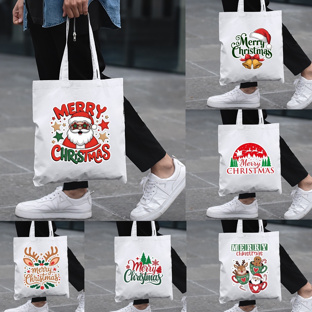 Totebag Blacu Custom Nama Totebag Blacu Natal Custom Merry Christmas