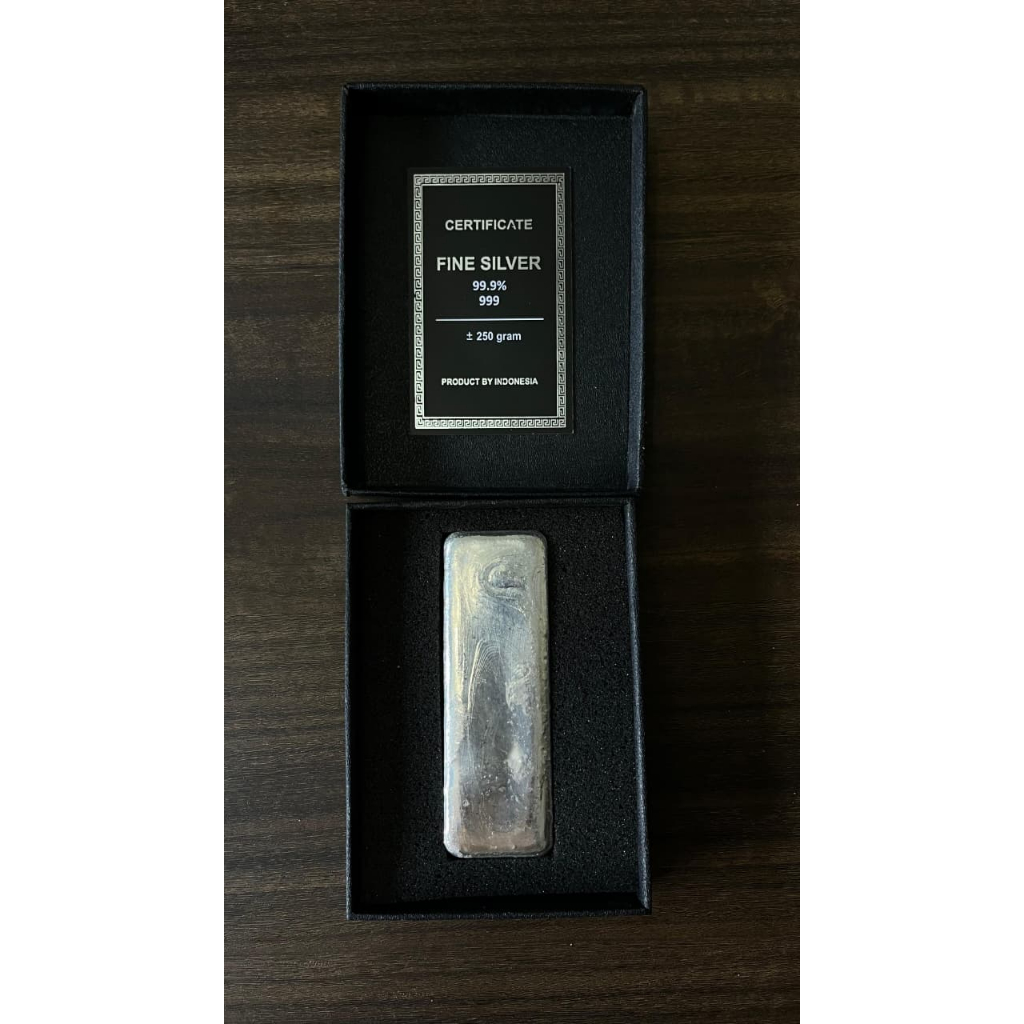 perak batangan kepingan 250 gr 99.9 % || Silver Bar 250 gr 99.9%