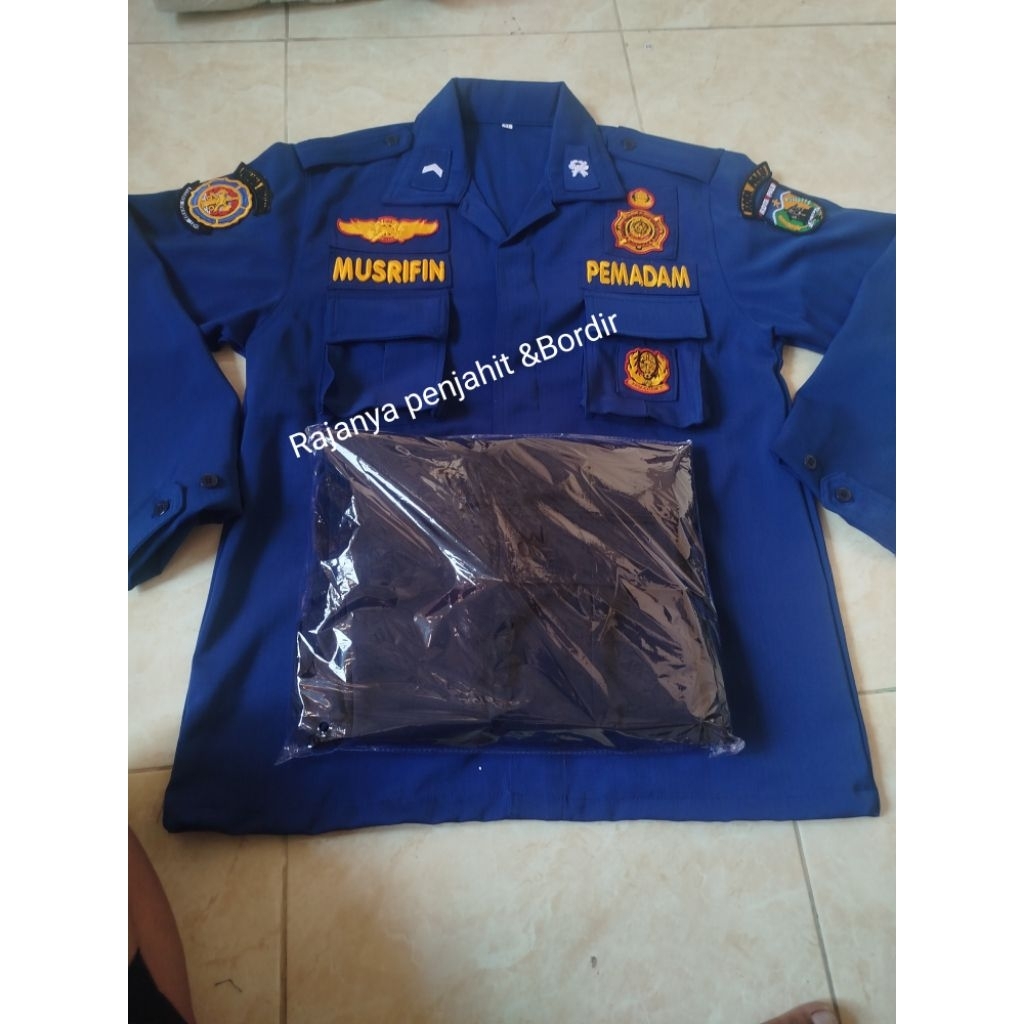 SERAGAM PDL DAMKAR SATU STEL BAHAN LUSTER