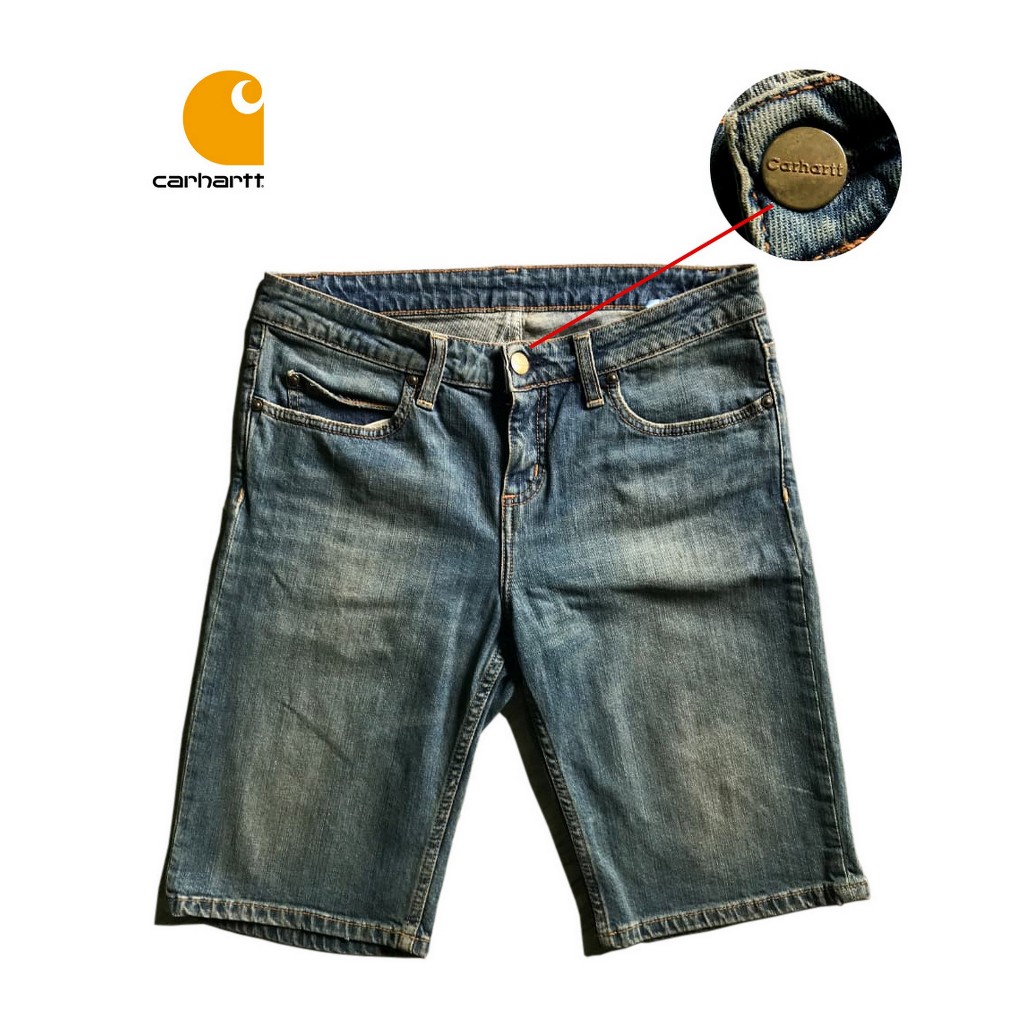 Celana Pendek Carhartt Denim Original – Workwear Vintage / Carpenter Shorts Pria