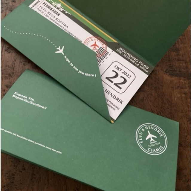 UNDANGAN PERNIKAHAN UNIK BOARDING PASS SIMPLE ESTETIK