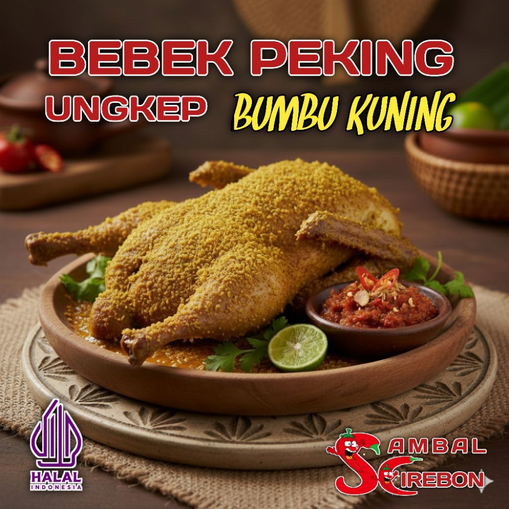 BEBEK PEKING UNGKEP BUMBU KUNING frozen GRATIS SAMBAL khas cirebon