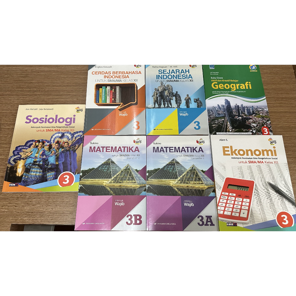 Buku Bekas Original Penerbit Erlangga Esis Grafindo Matematika Geografi Ekonomi Sosiologi Bahasa Ind