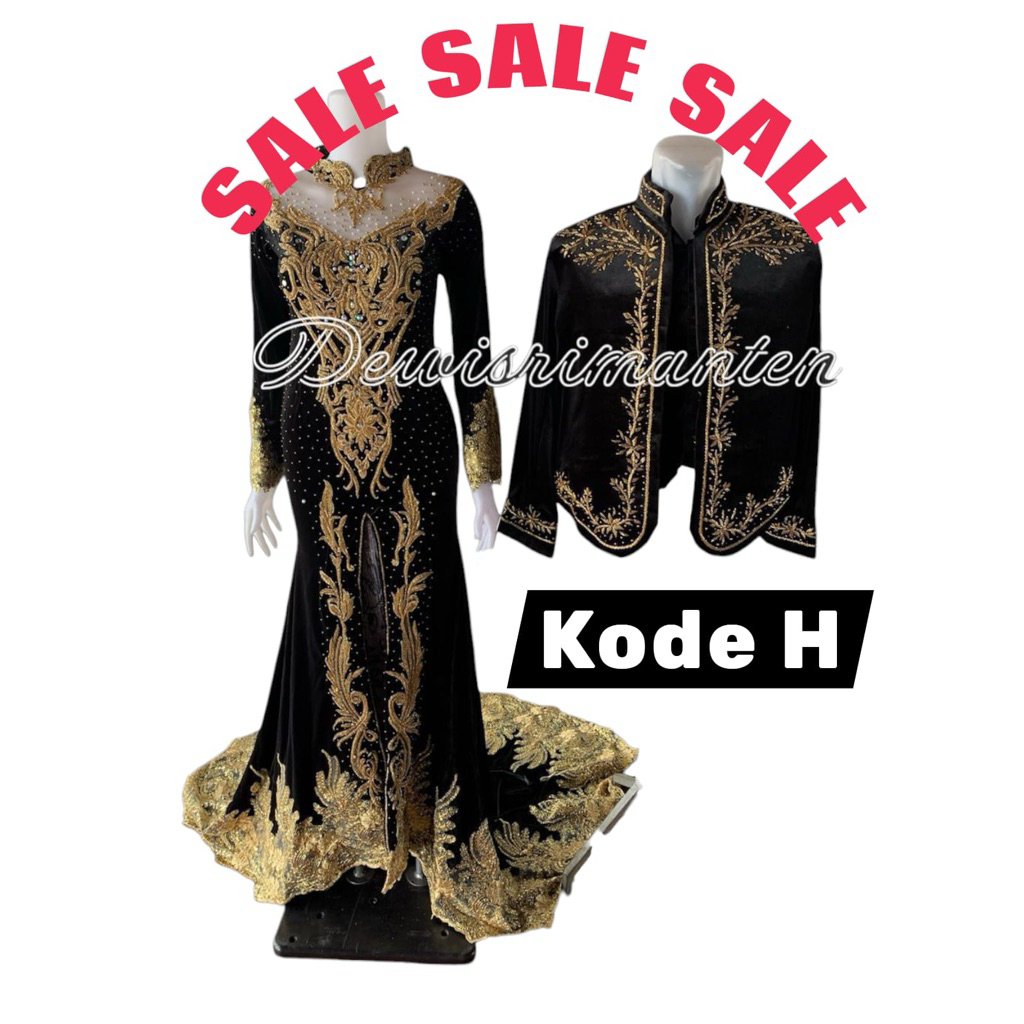 Sale kebaya pengantin bludru Sanghai