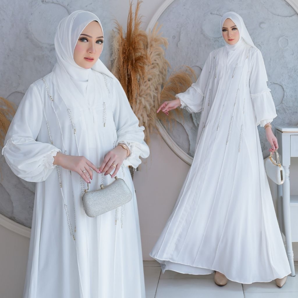 Gamis Set Jilbab Premium Branded Ori. Gamis Umroh. Abaya Umroh. Dress Pesta. Hantaran Nikah. Baju Mu