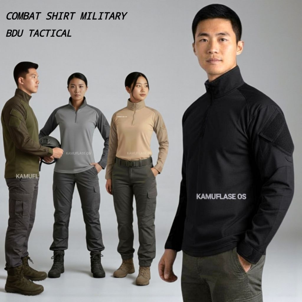 Kaos bdu tactical baju BDU T-shirt combat tactical army BDU POLOS krem hitam abu hijau