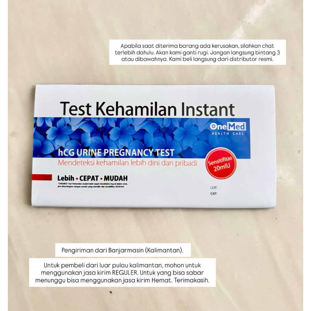 Testpack Kehamilan Onemed Steril Tes Hamil Instant
