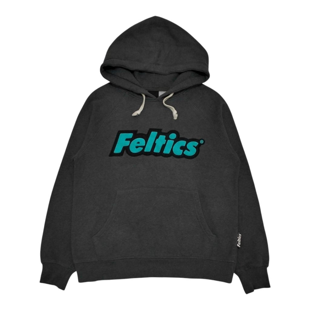 Hoodie Feltics Towel Abu Tua / Charcoal Second Original