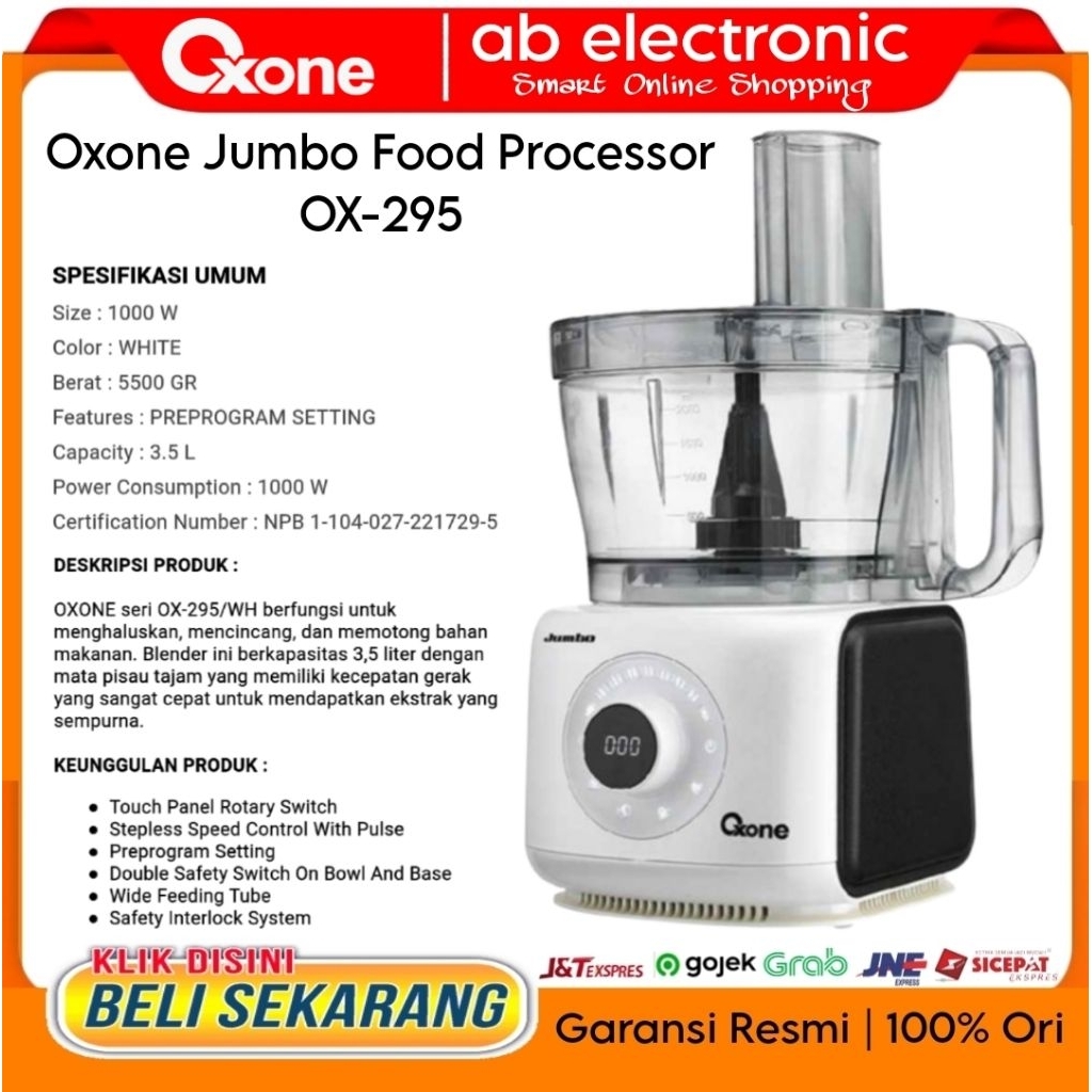 Oxone OX-295 Food Processor Exclusive Jumbo OX-295
