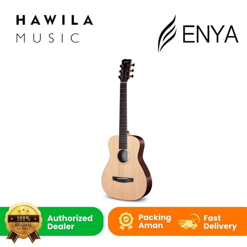 Gitar Akustik Elektrik Junior ENYA X1 Pro EB-EQ Natural Original + Tas Dll, Built in Effects Delay C